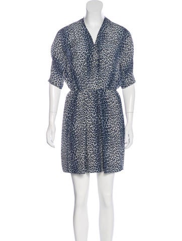 Maje Leopard Print Silk Dress