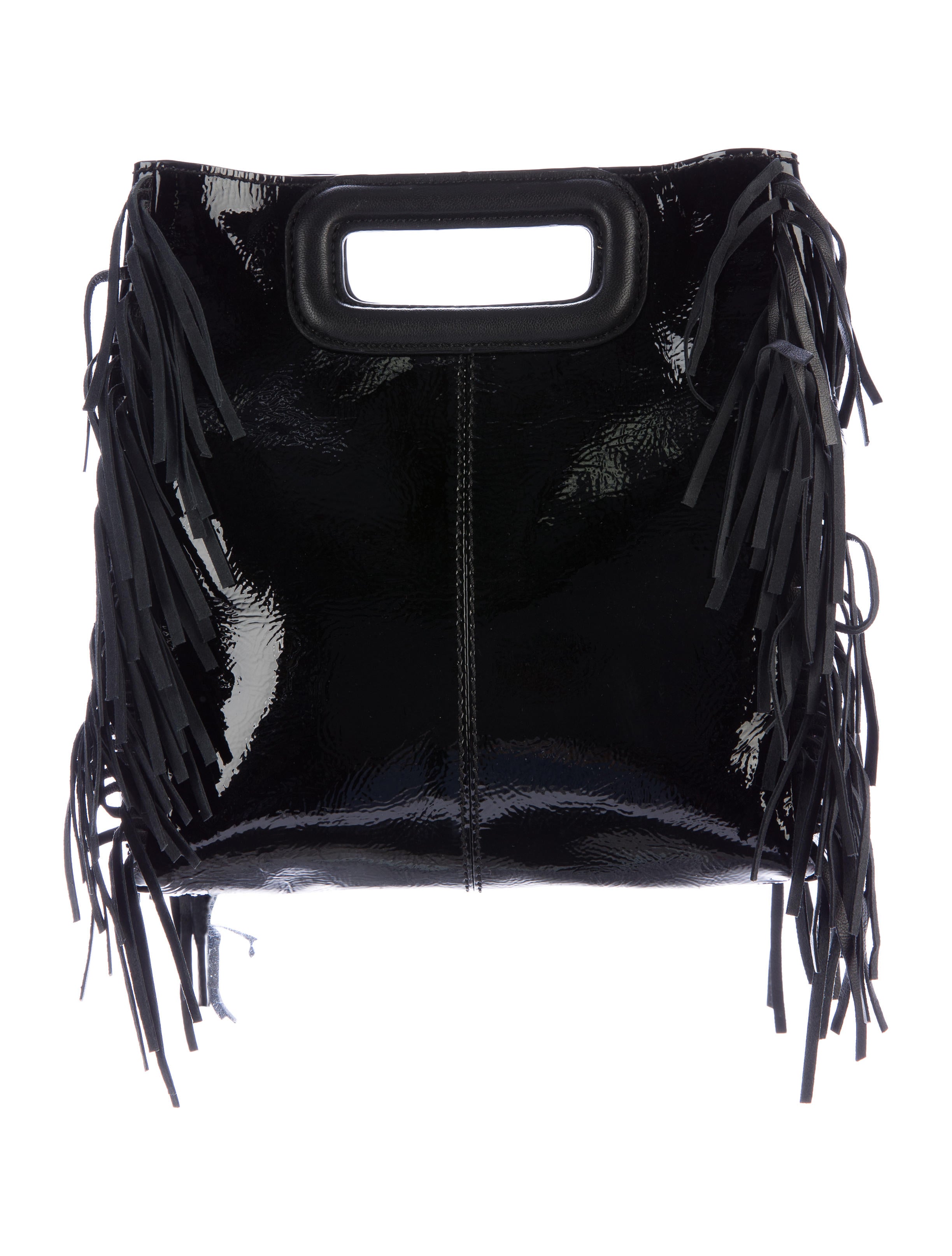 Maje Patent Leather Fringe Bag Handbags W2M26585 The RealReal