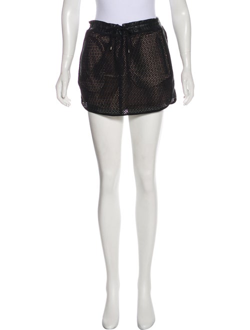 Maje Perforated Suede Mini Skirt Black