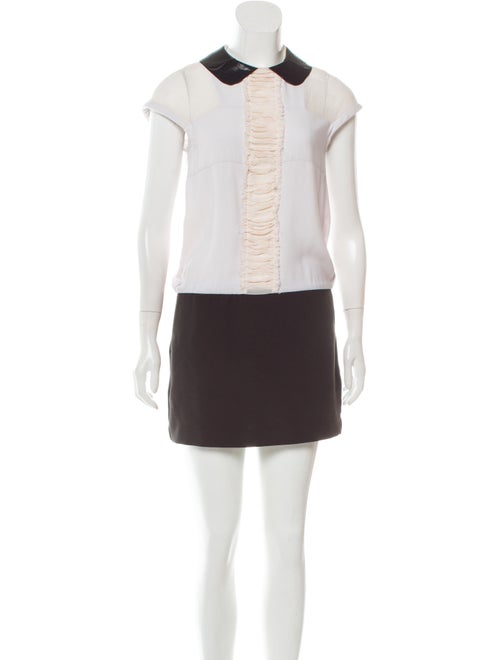 Maje Peter Pan Collar Mini Dress White