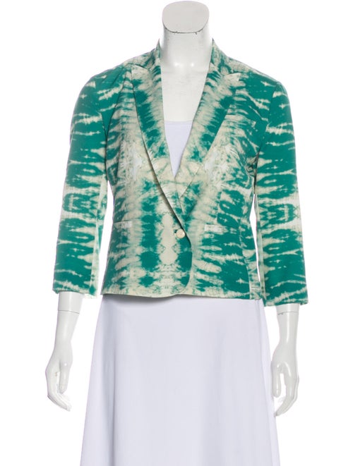 Maje Tie-Dye Print Blazer Green