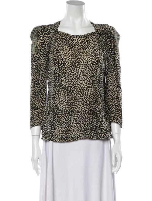 Maje Silk Animal Print Blouse