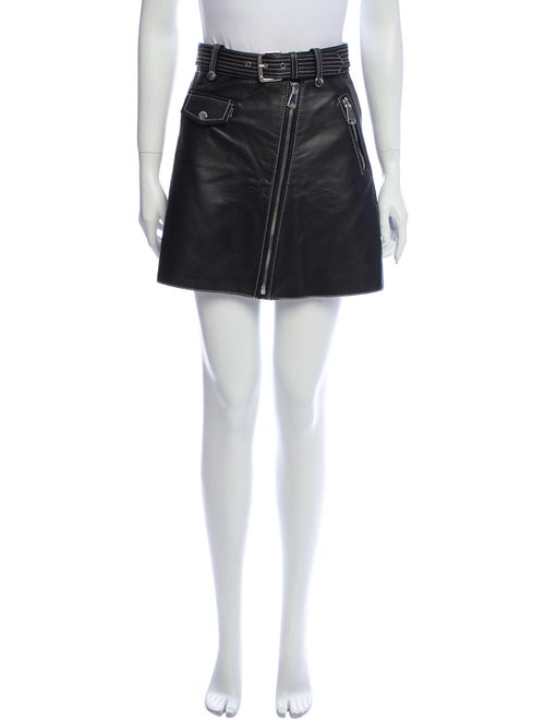 Maje Leather Mini Skirt Black
