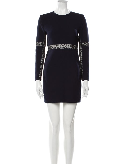 Maje Lace Pattern Mini Dress Blue