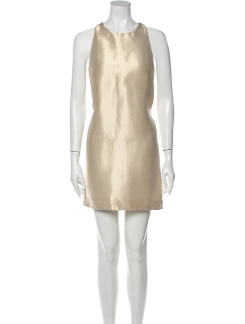 Maje Crew Neck Mini Dress Gold