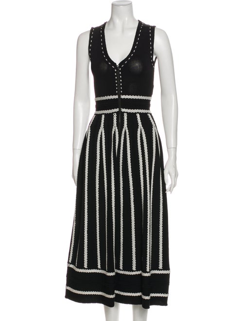 Maje Striped Long Dress Black