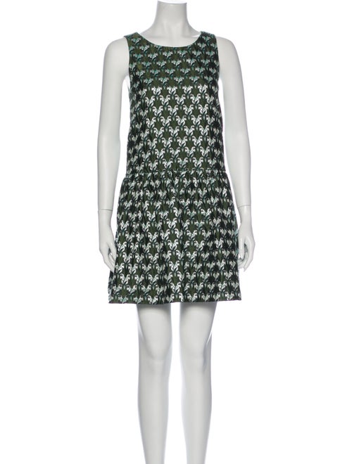 Maje Printed Mini Dress Green