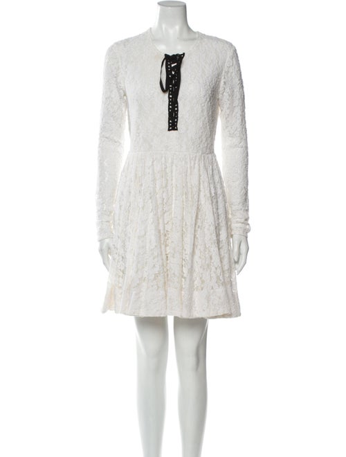 Maje Lace Pattern Mini Dress White