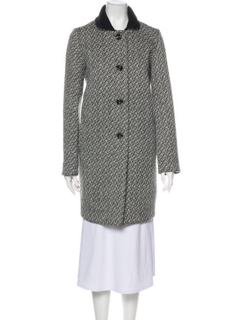 Maje Tweed Pattern Coat Black