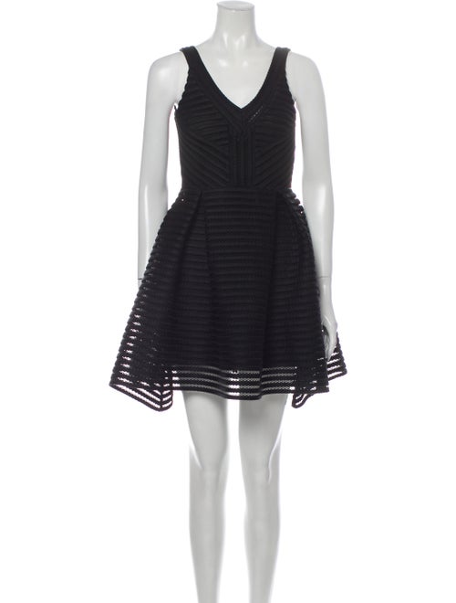 Maje Lace Pattern Mini Dress Black
