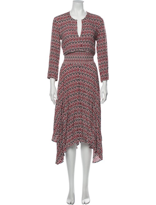 Maje Printed Long Dress Red
