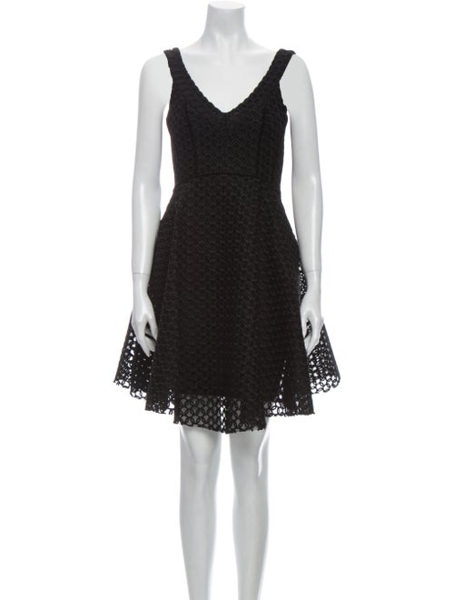 Maje Lace Pattern Mini Dress Black