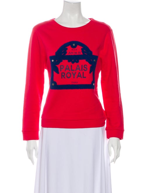 Maje Graphic Print Crew Neck Sweatshirt Red