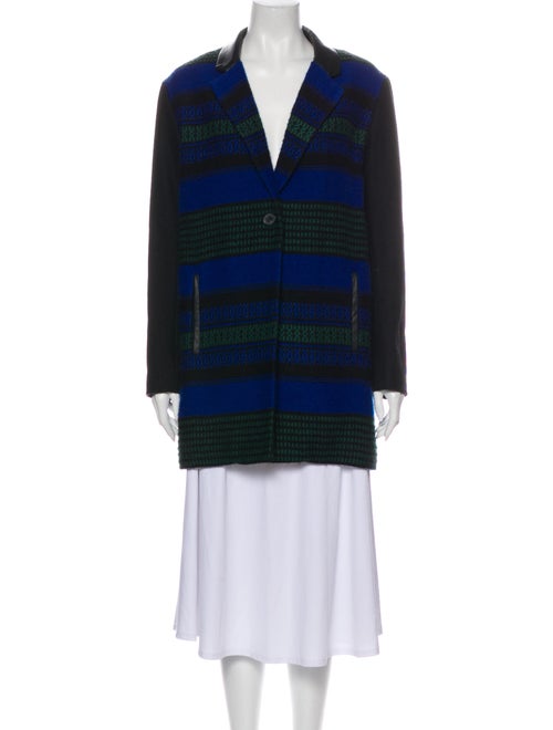 Maje Striped Coat Black