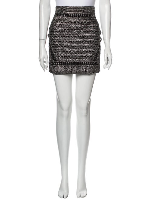 Maje Printed Mini Skirt Silver