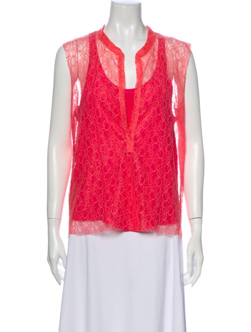 Maje Silk Printed Blouse Orange
