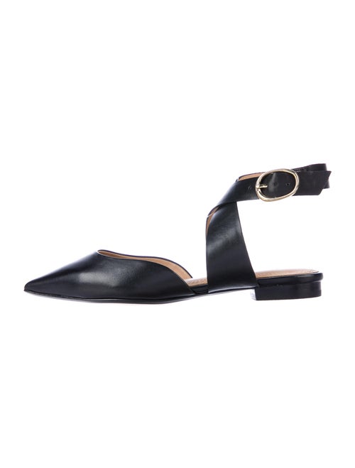 Maje Leather Slingback Flats Black