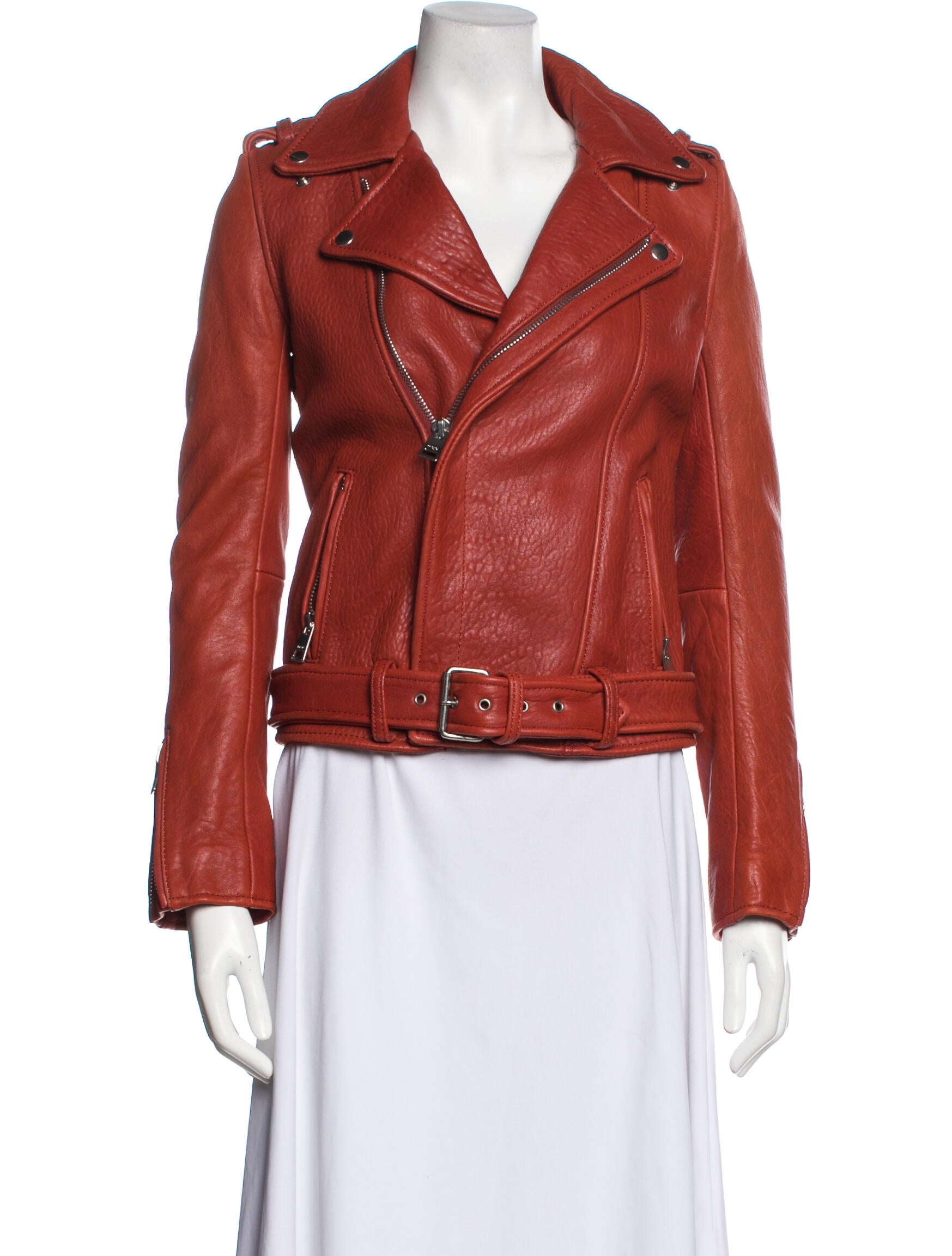 Maje Biker Jacket Orange Jackets, Clothing W2M98967 The RealReal