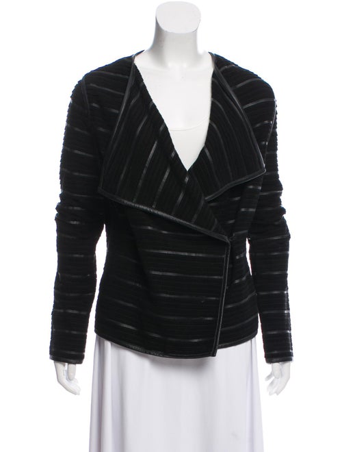 Scoop Leather Blazer Black