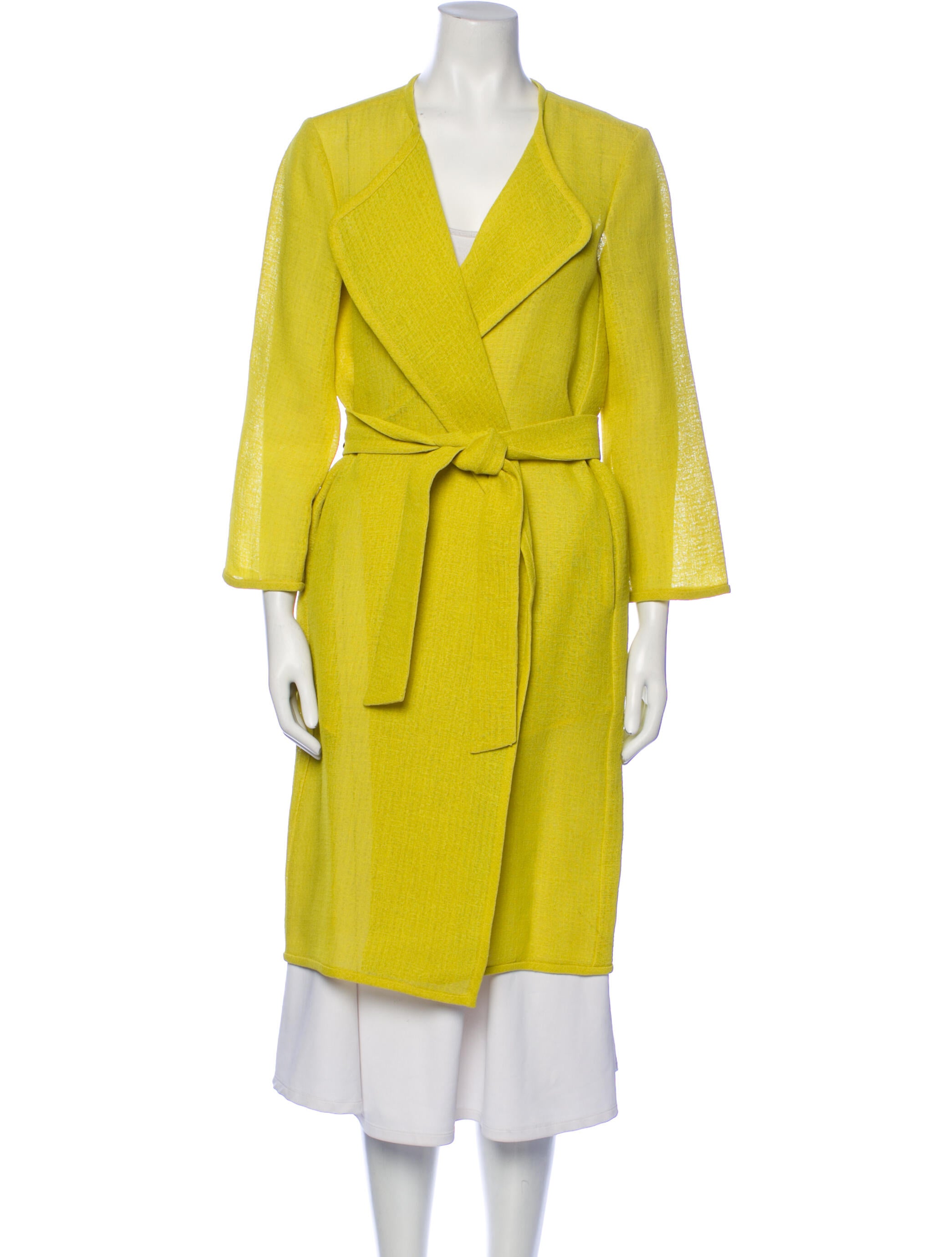 asos chartreuse belted coat