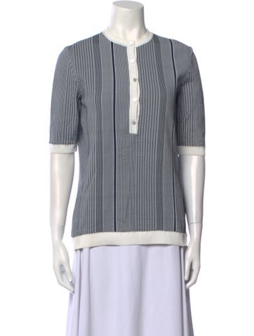 Trademark Tops Striped Crew Neck Blouse M