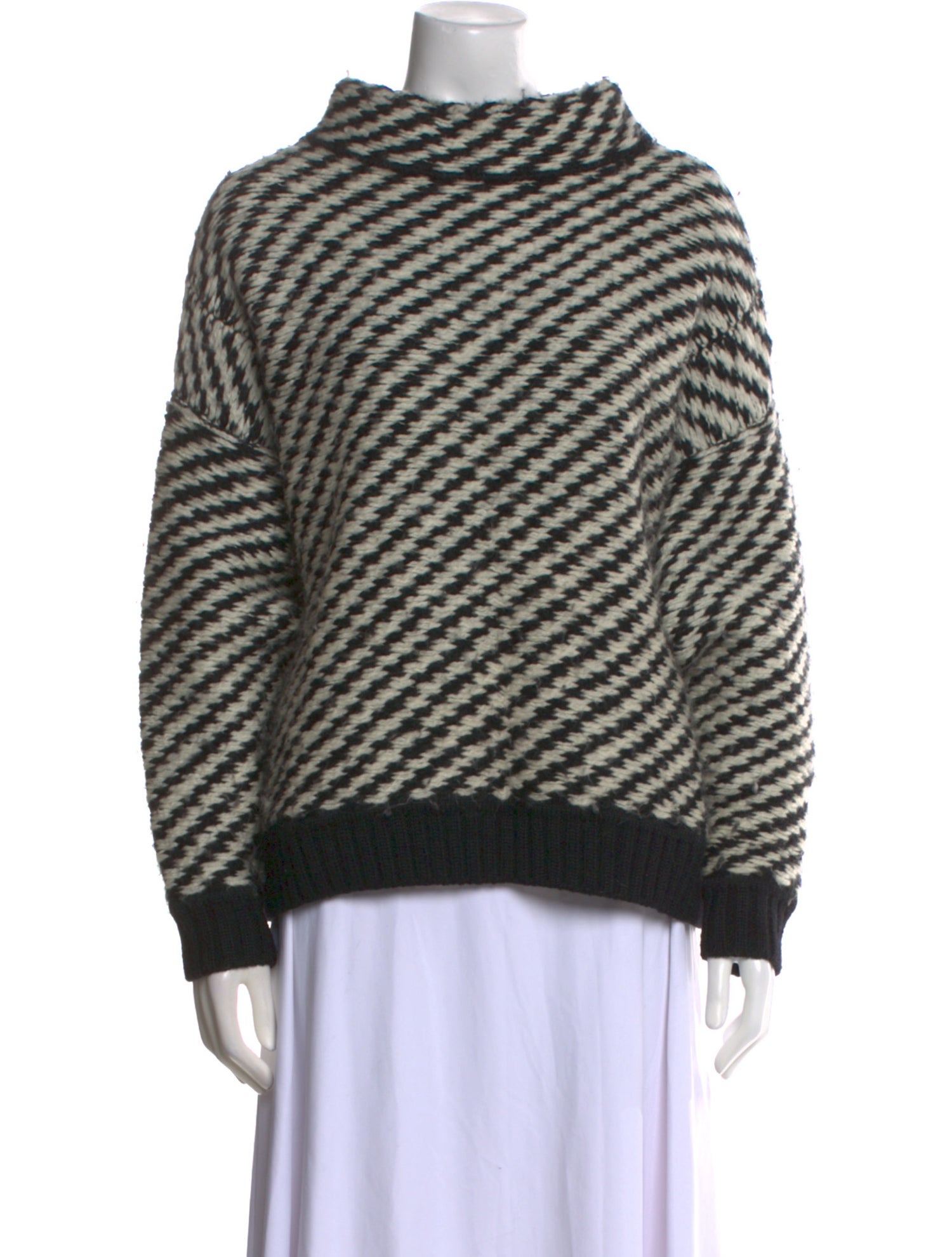 Trademark Striped Mock Neck Sweater
