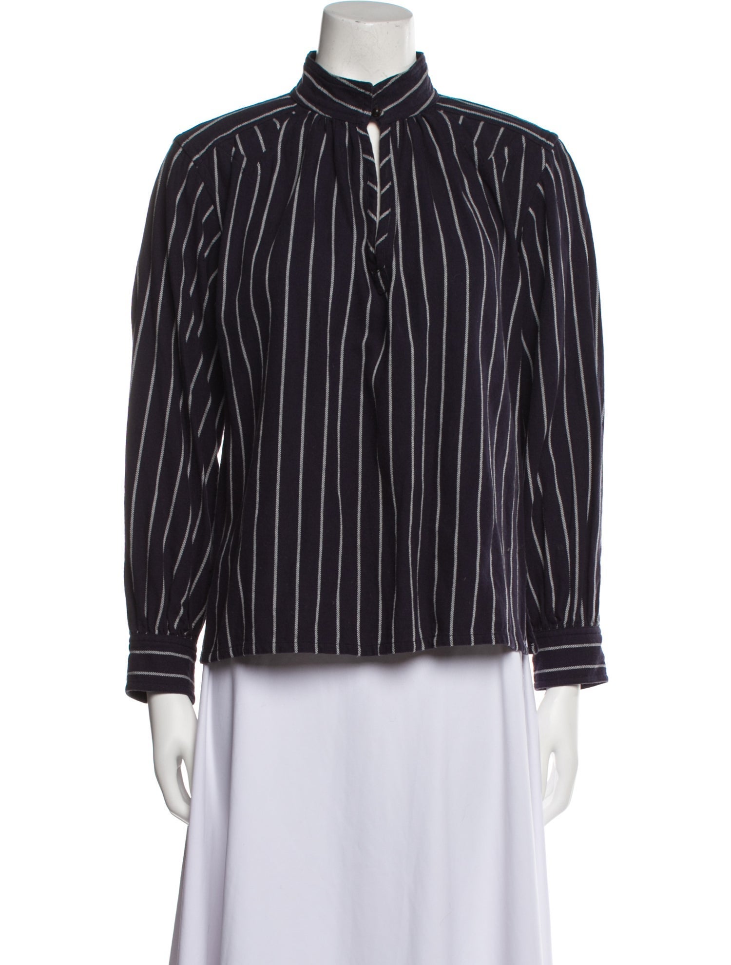 Trademark Striped Mock Neck Blouse