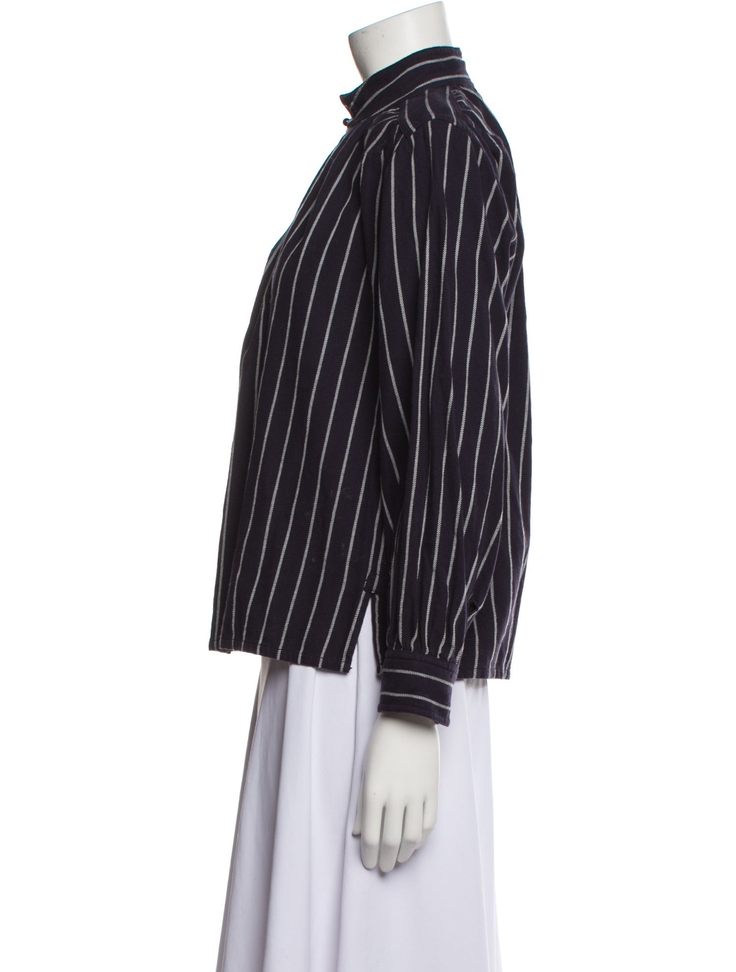 Trademark Striped Mock Neck Blouse