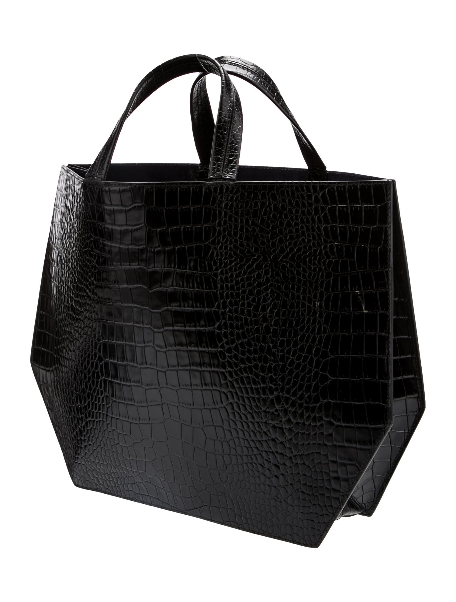 Trademark Embossed Leather Bucket Bag