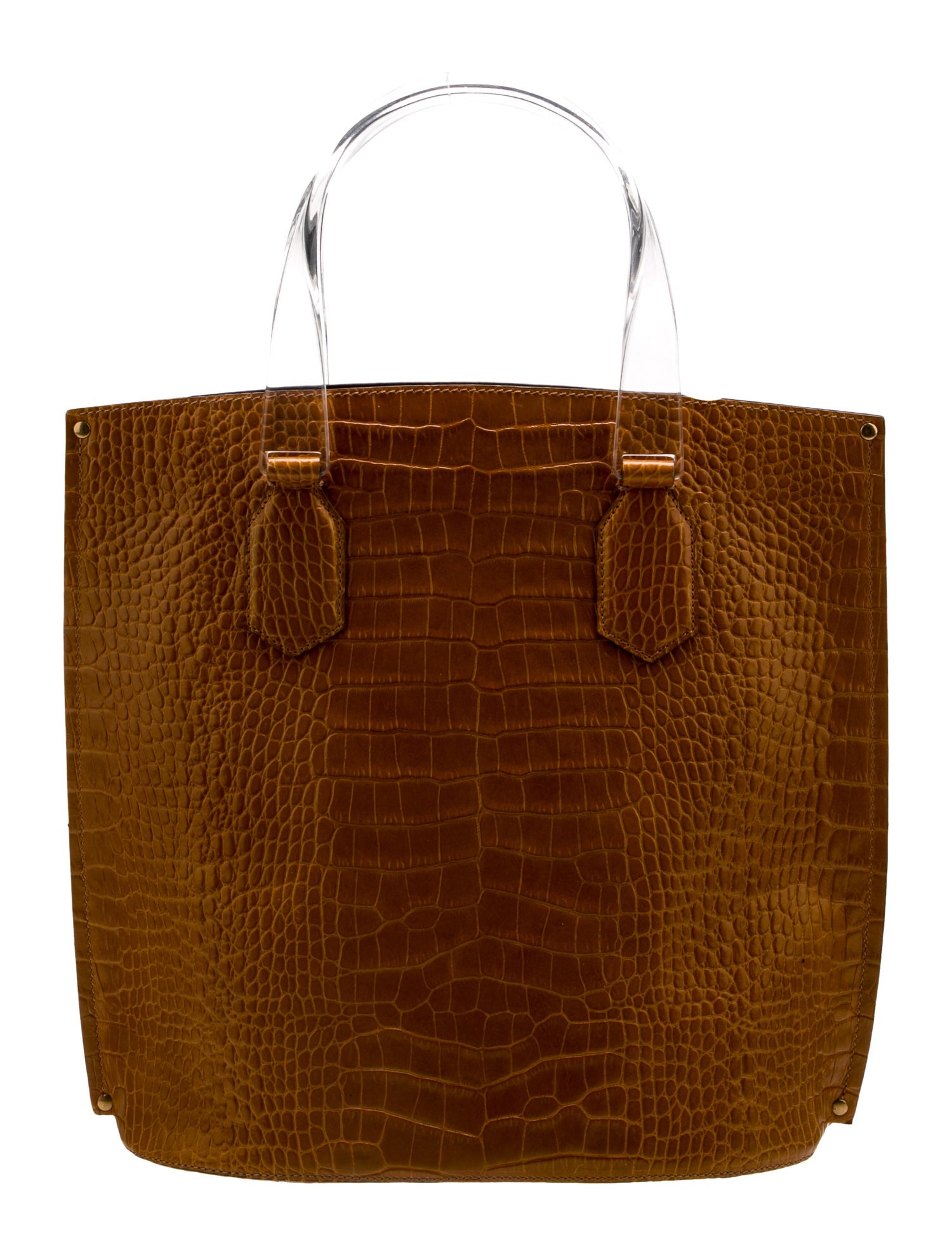 Trademark Embossed Leather Tote