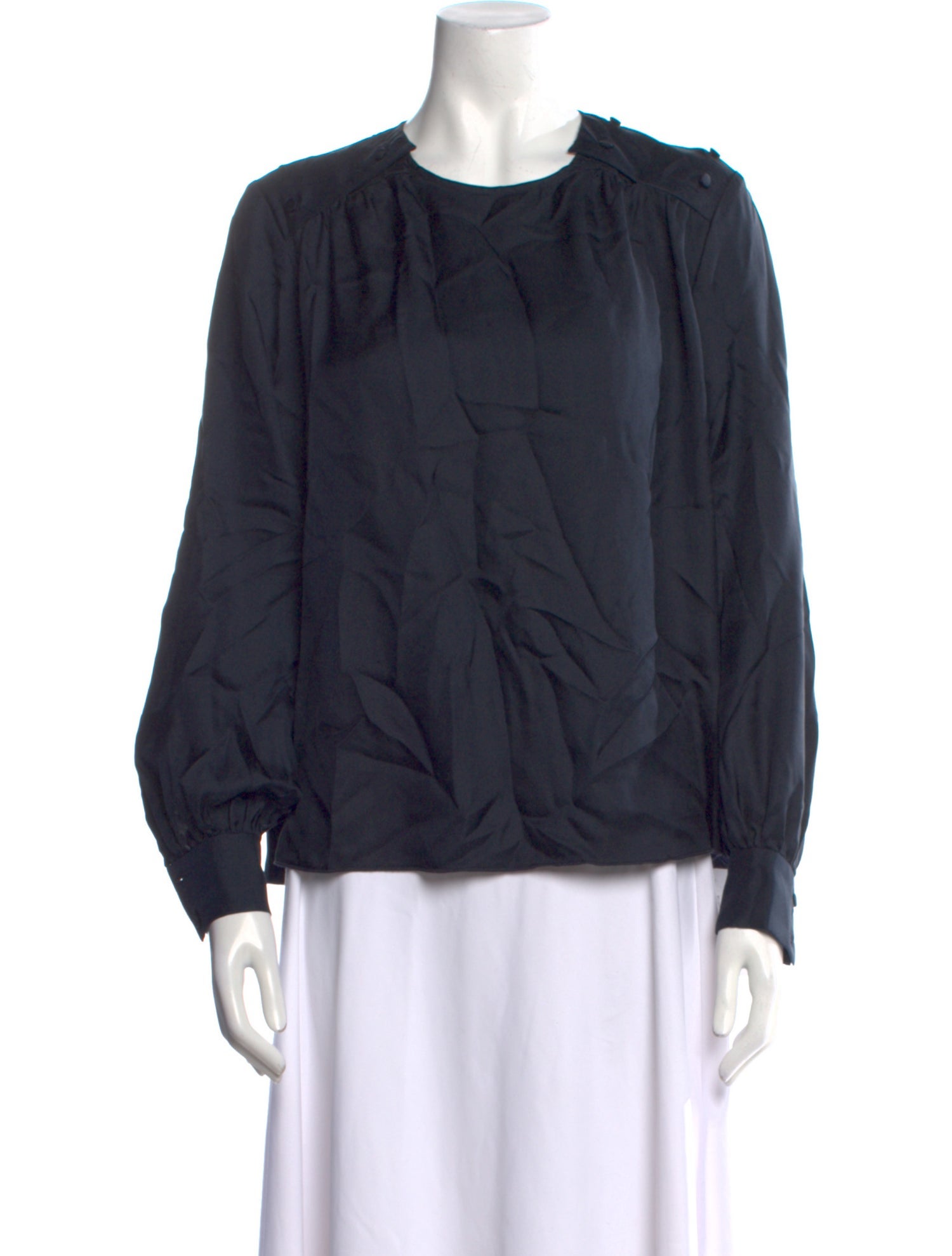 Trademark Silk Crew Neck Blouse