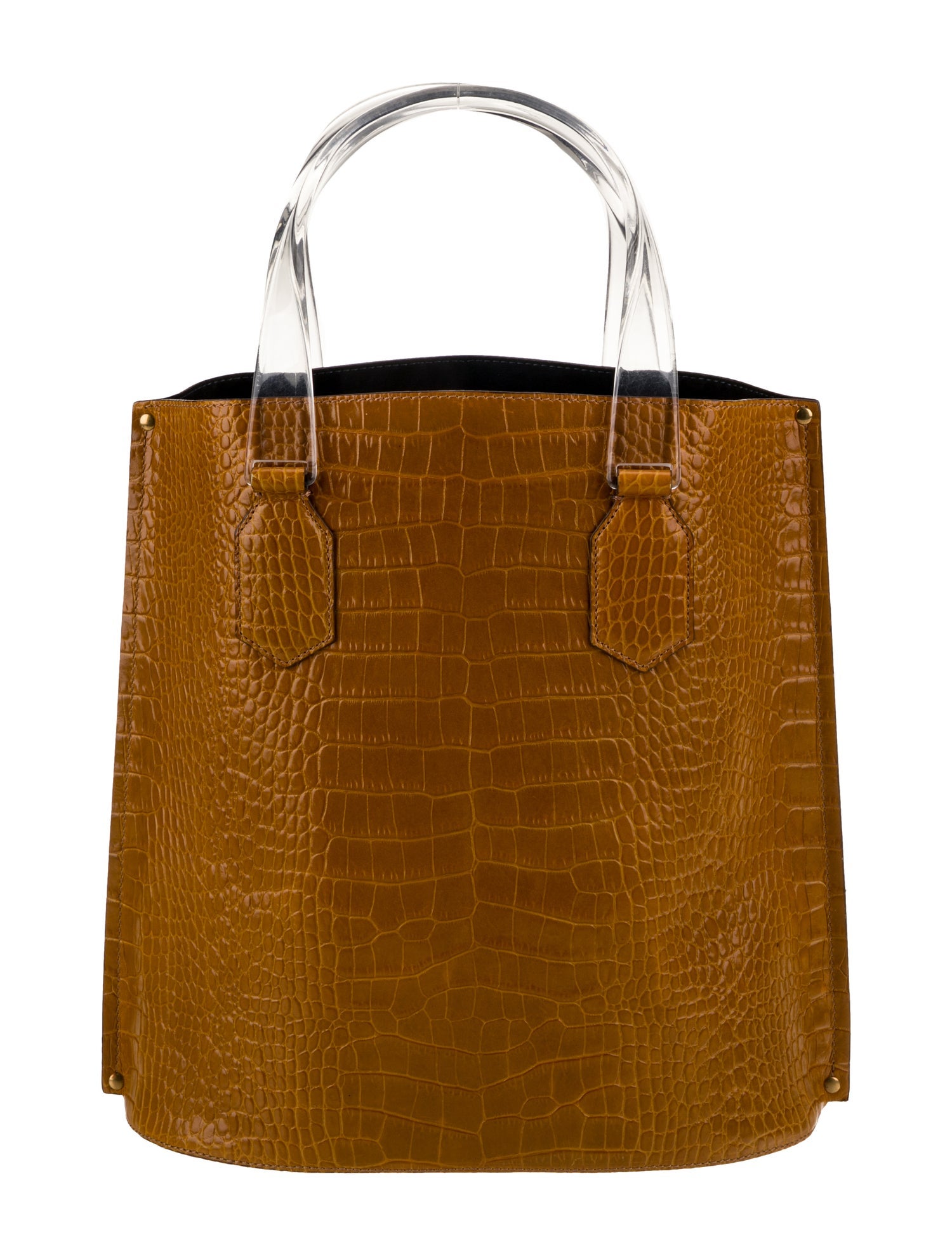Trademark Embossed Leather Tote