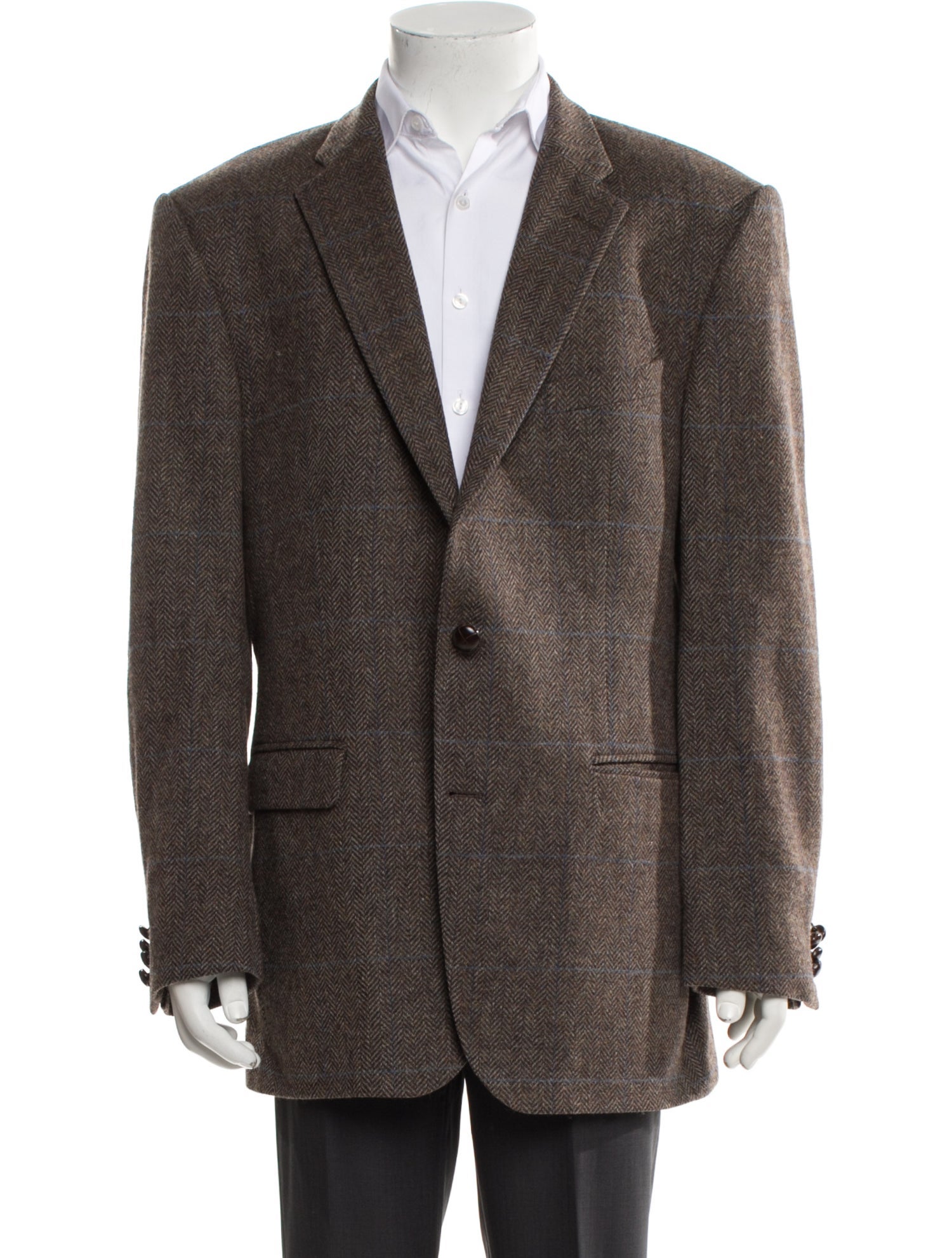 Barbour Wool Houndstooth Print Peacoat