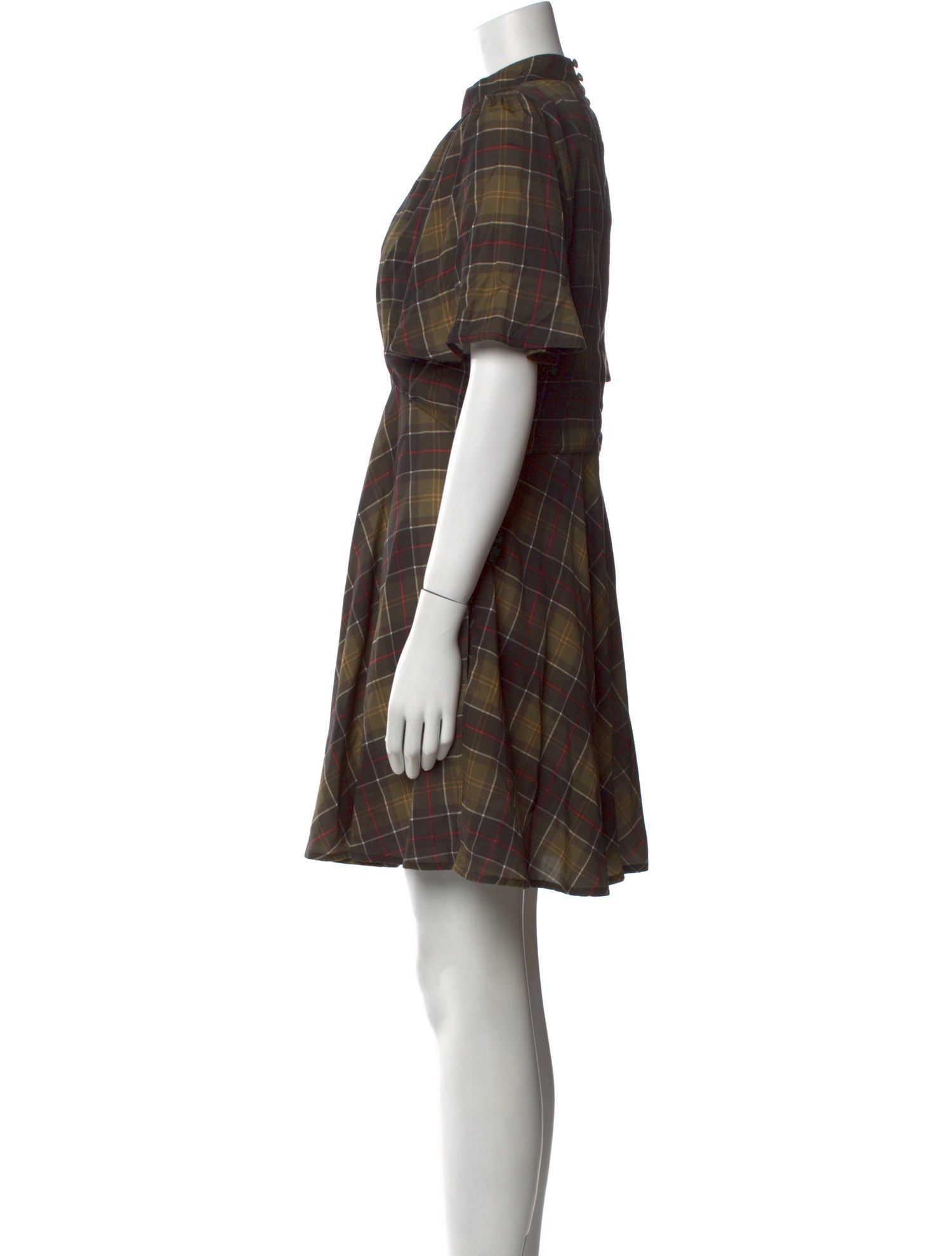 Barbour Plaid Print Knee-Length Dress