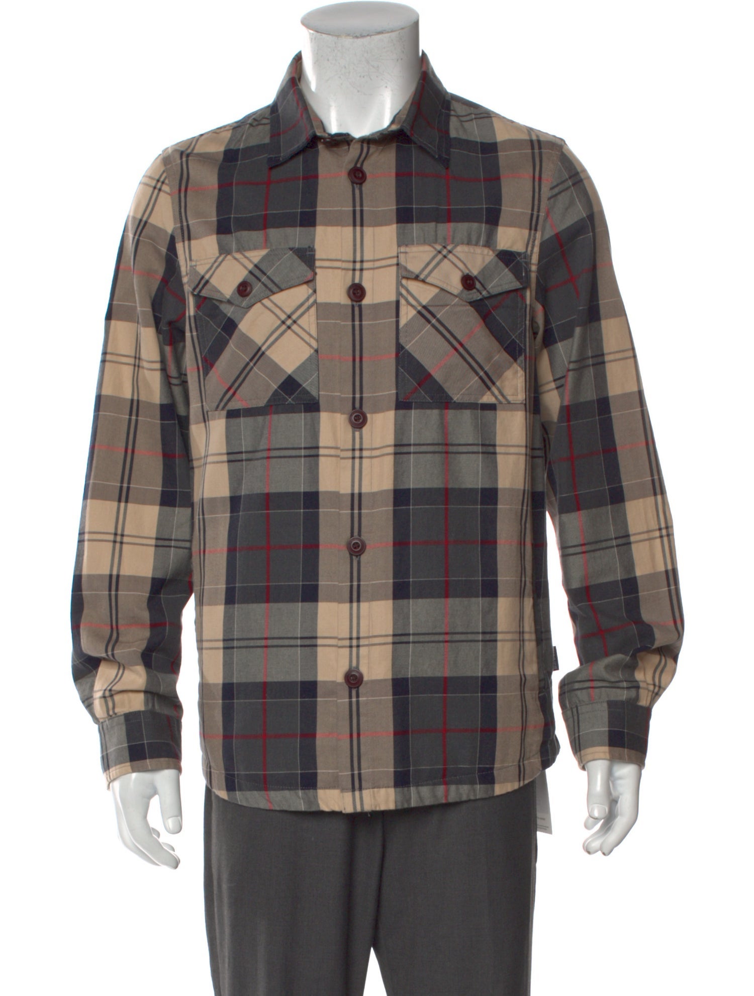 Barbour Plaid Print Long Sleeve Western Shirt