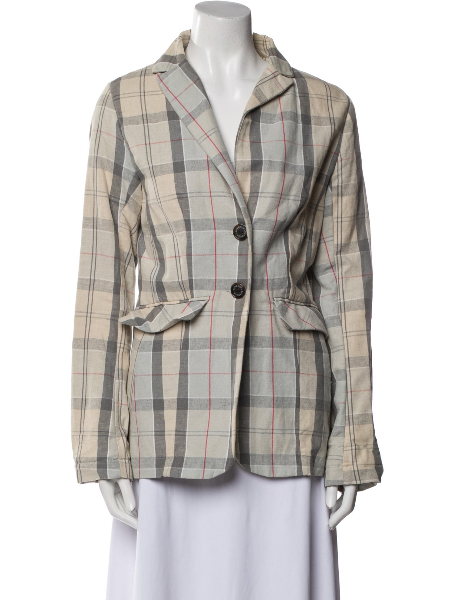 Barbour Plaid Print Blazer