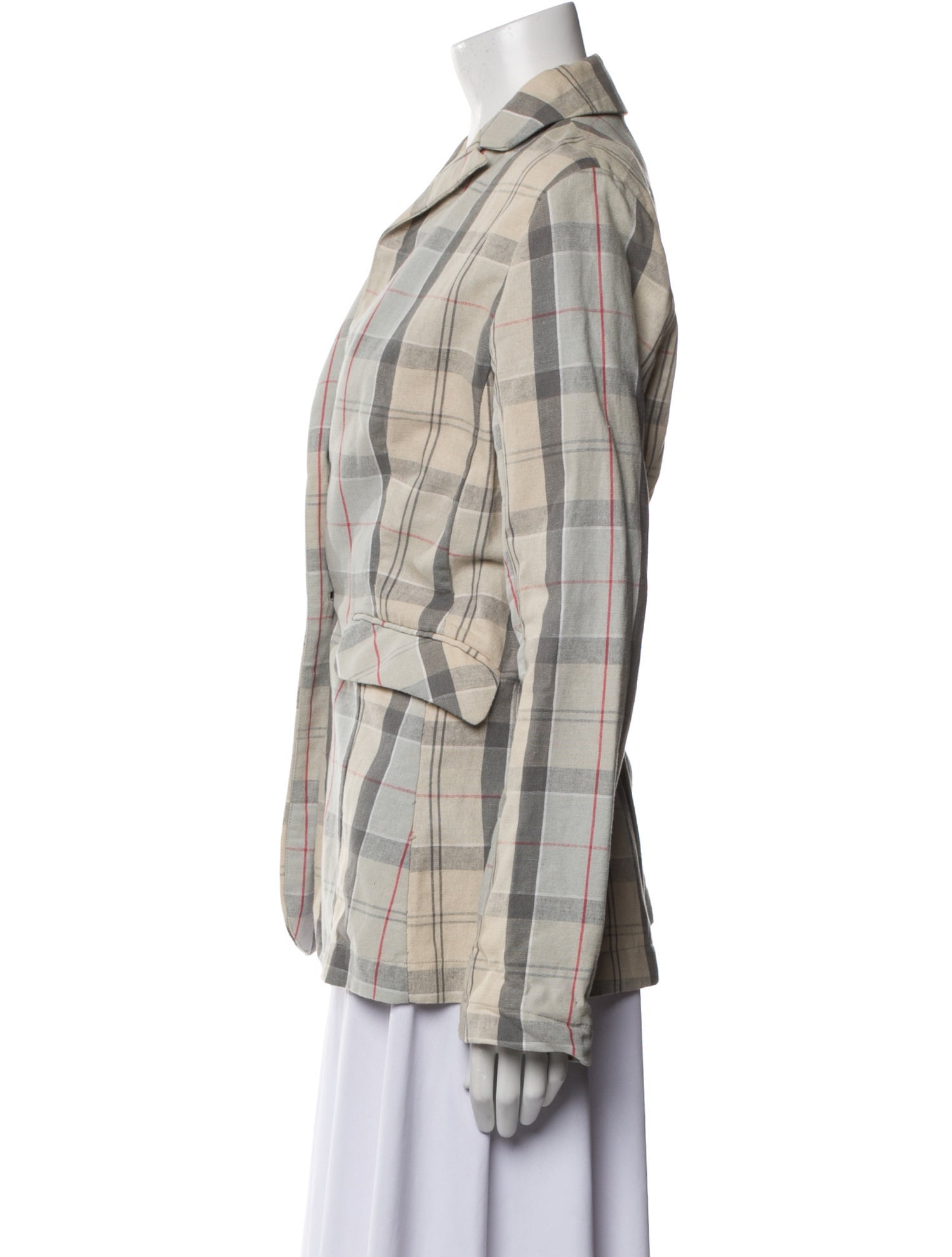 Barbour Plaid Print Blazer