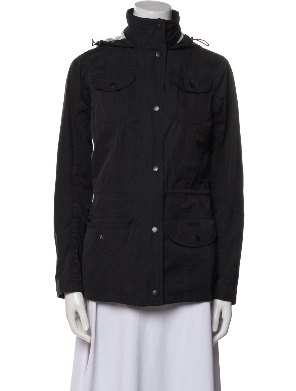 Barbour Utility Jacket Black With Hood Stand Coll… - image 1