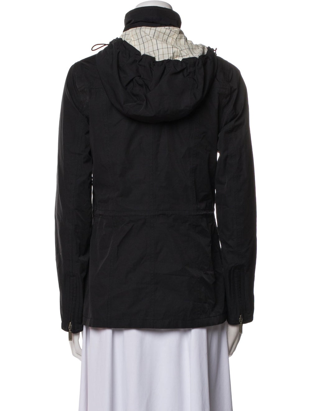 Barbour Utility Jacket Black With Hood Stand Coll… - image 3