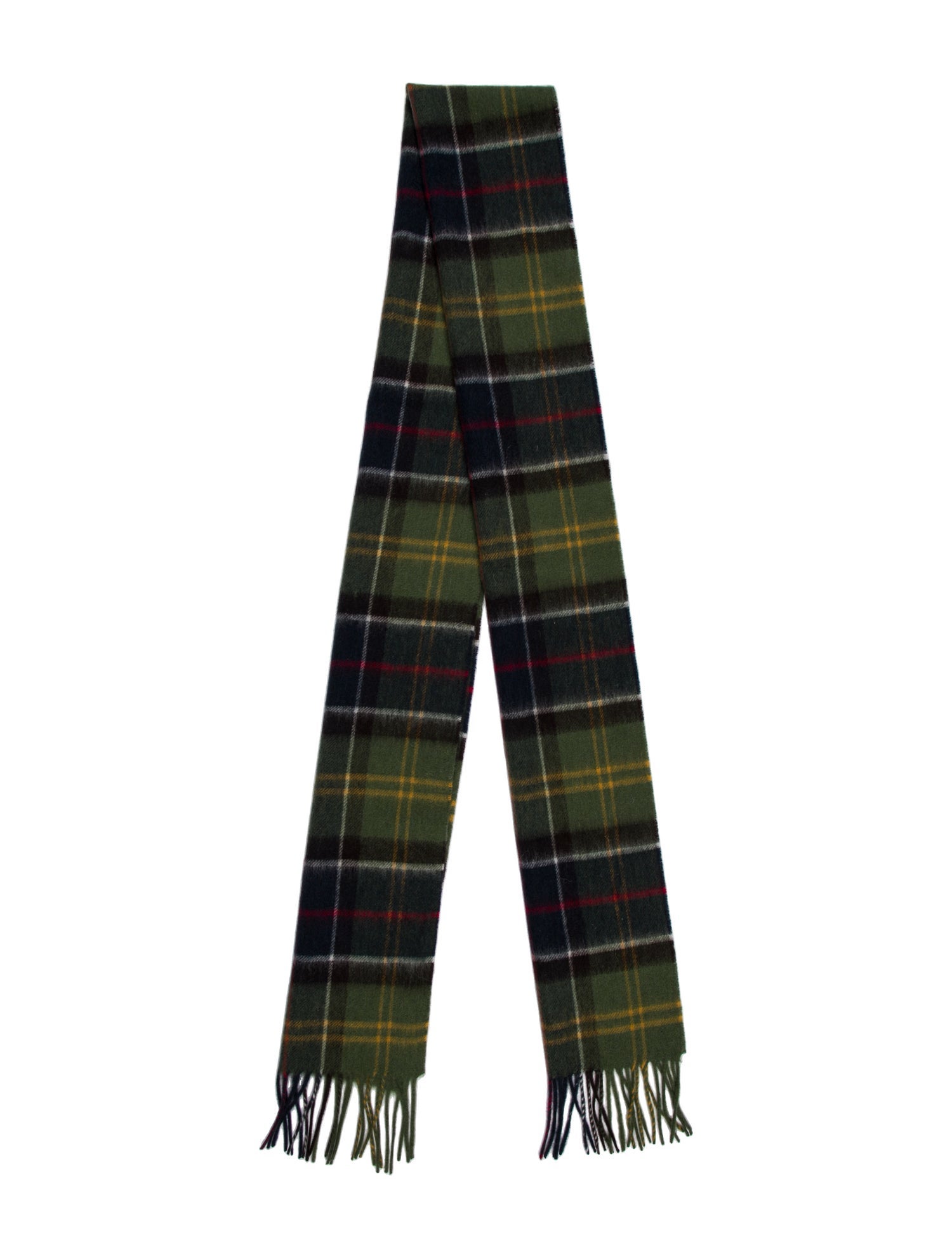 Barbour Wool Plaid Print Scarf w/ Tags