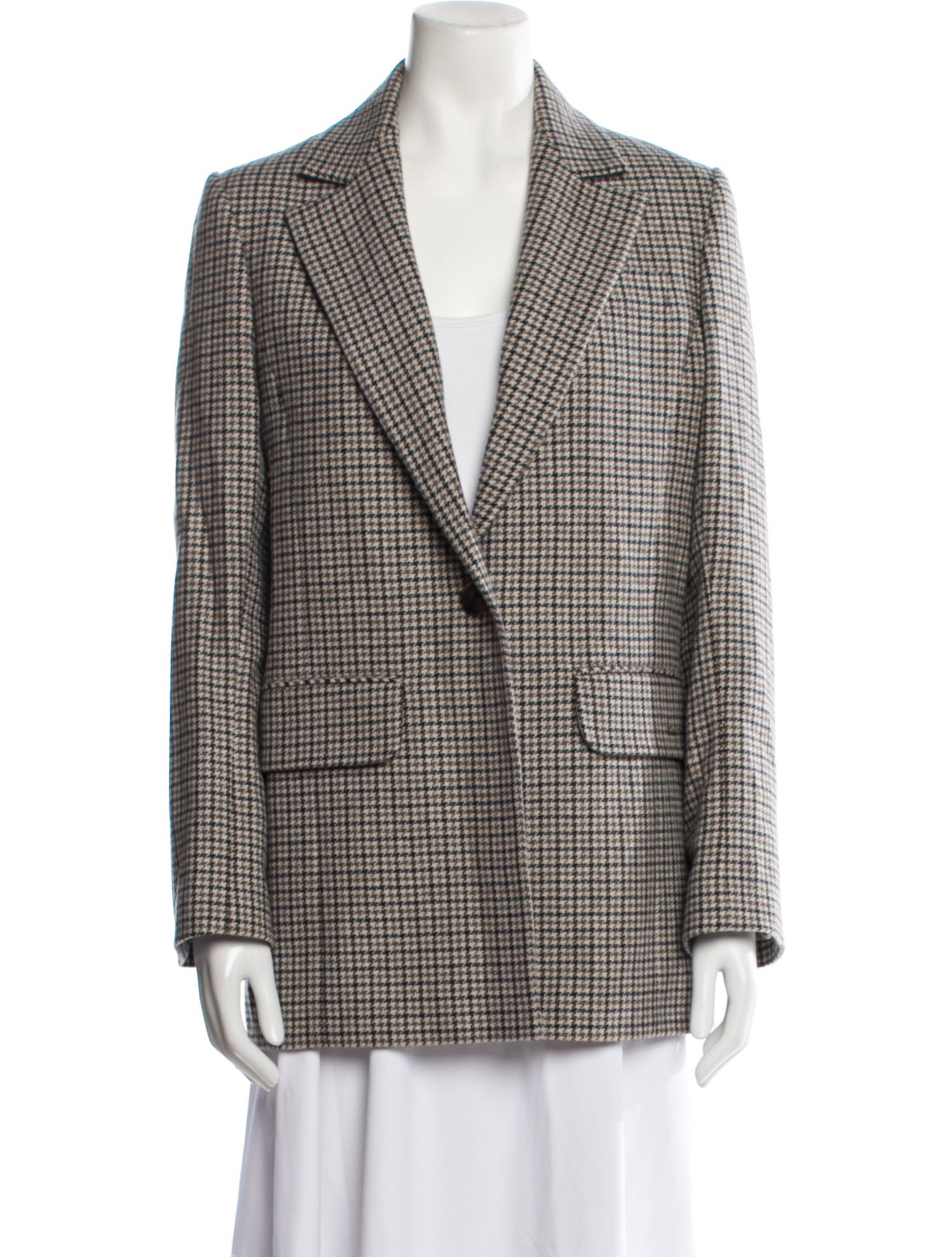 Barbour Wool Houndstooth Print Blazer