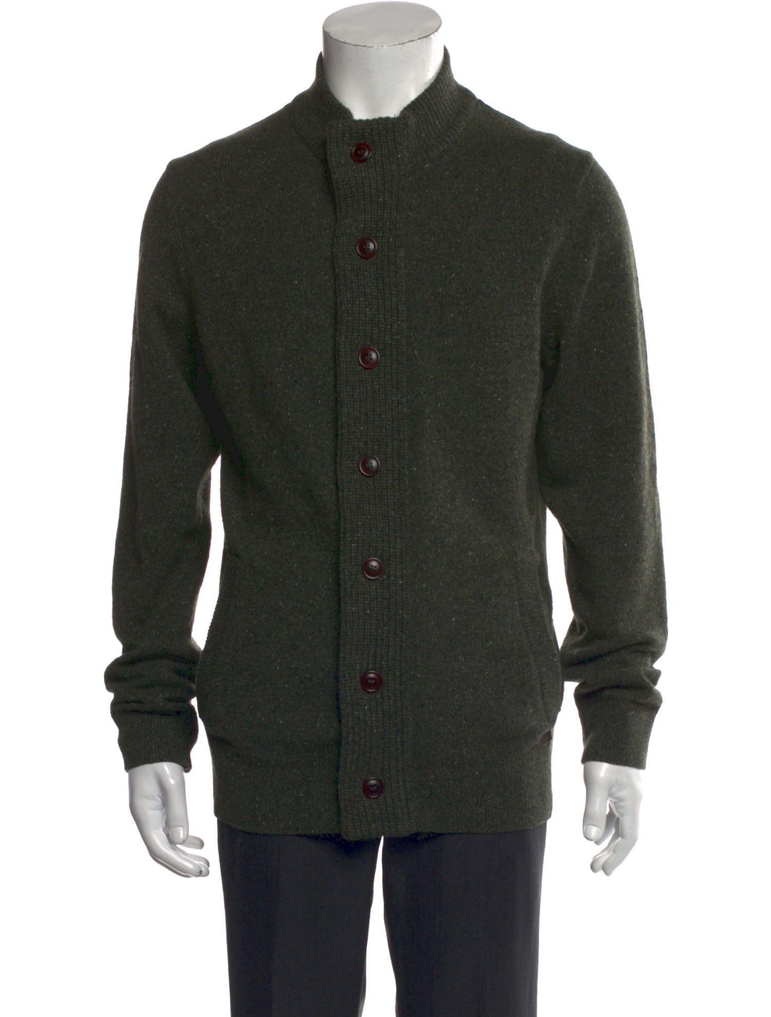 Barbour Wool Mock Neck Cardigan