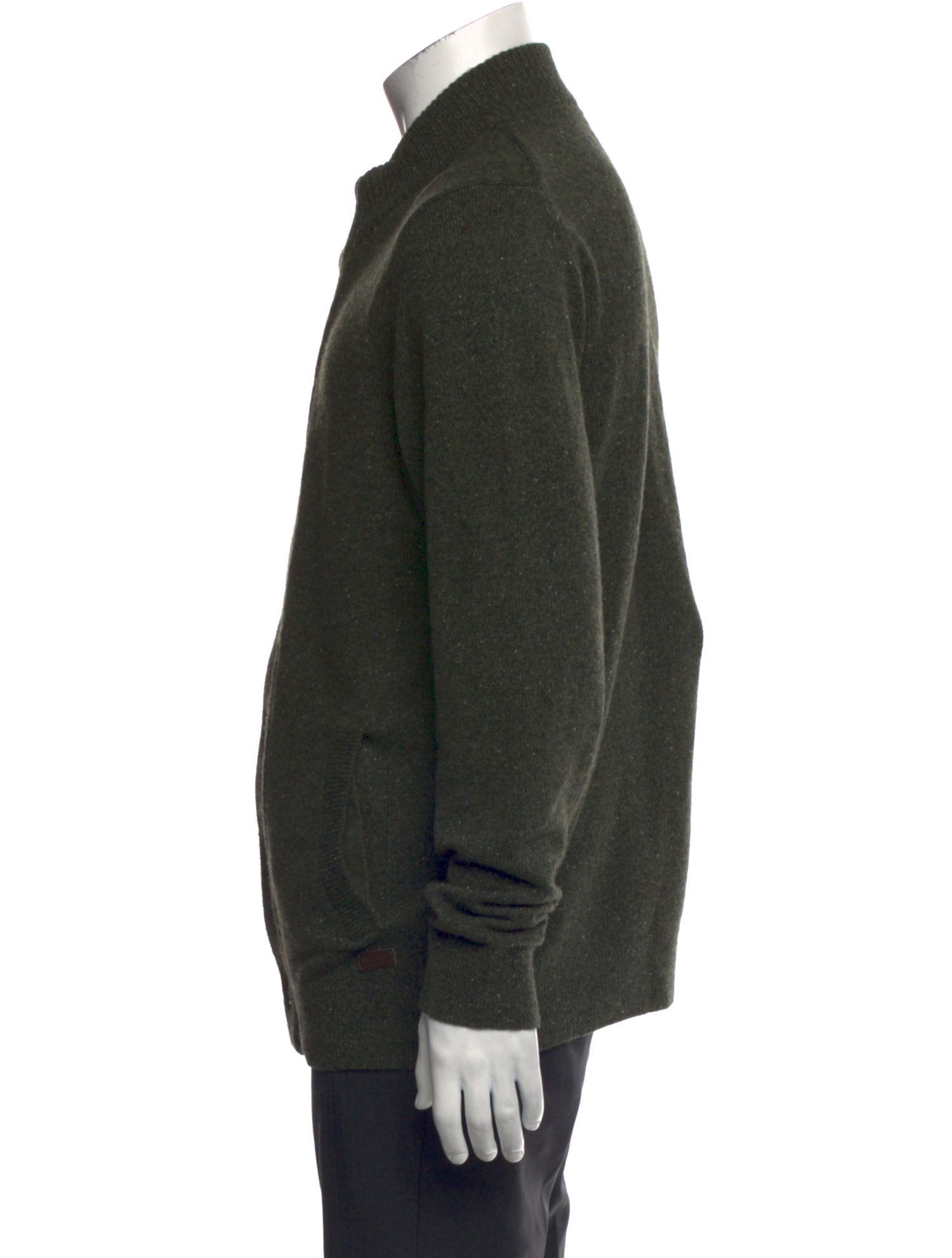 Barbour Wool Mock Neck Cardigan