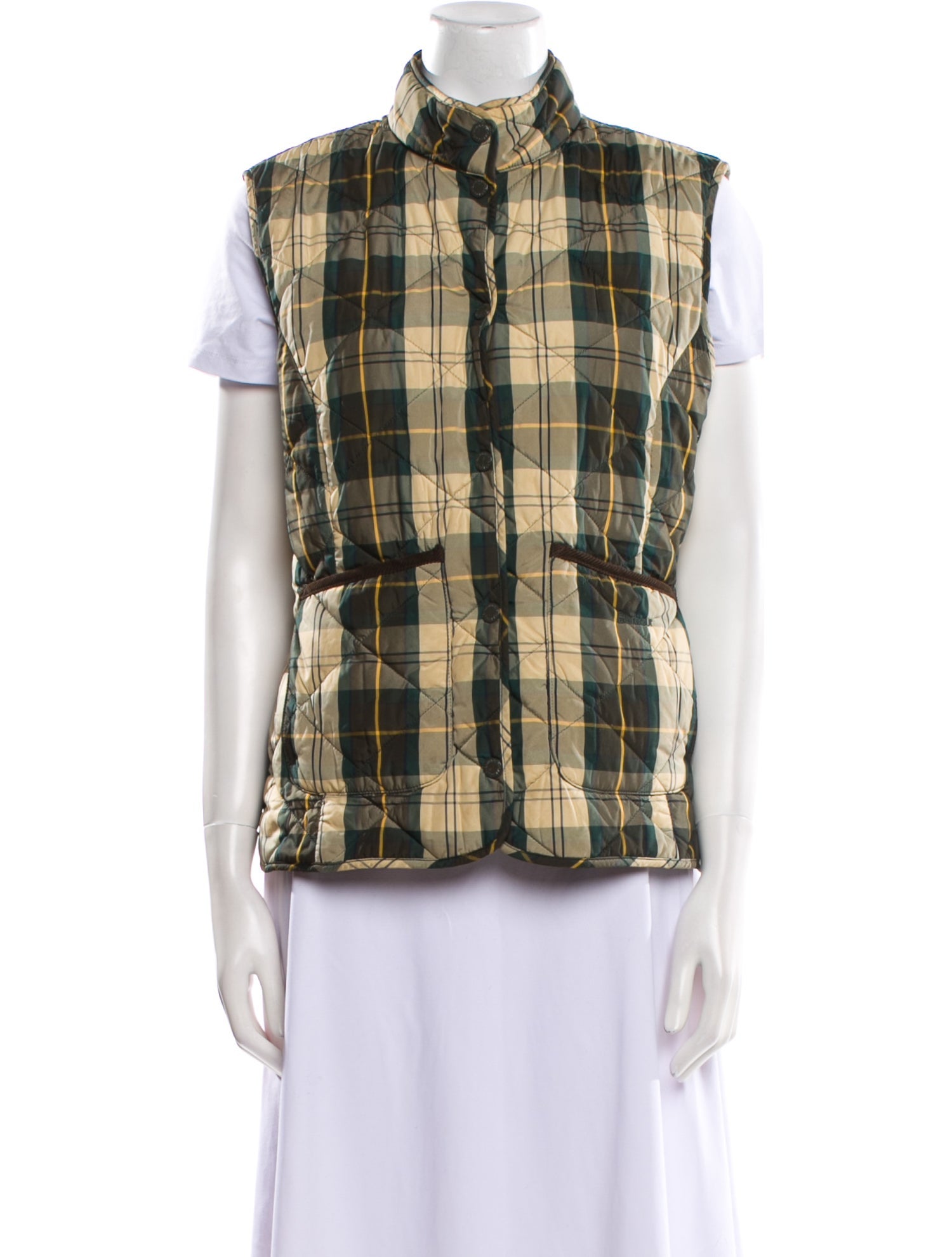 Barbour Plaid Print Vest
