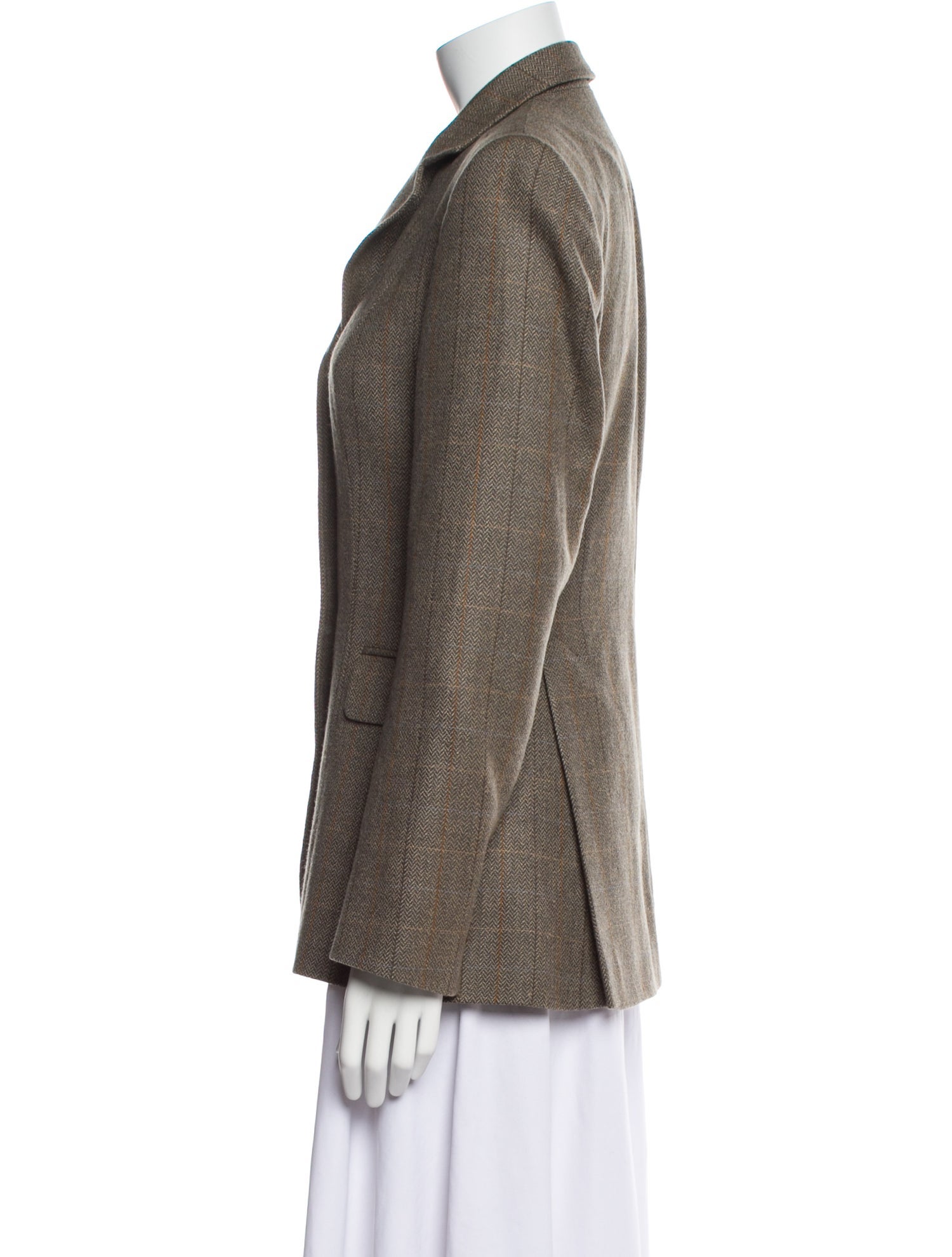 Barbour Wool Plaid Print Blazer