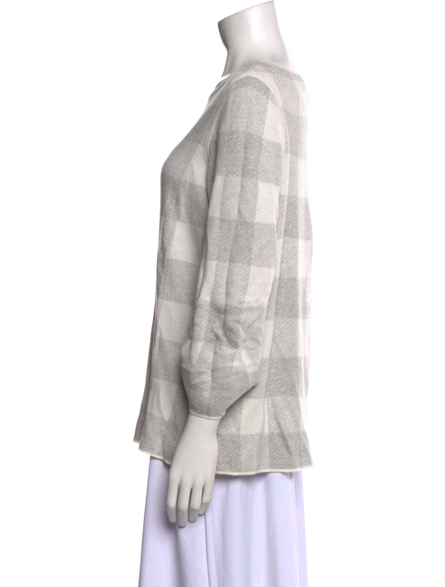 Barbour Plaid Print Scoop Neck Sweater