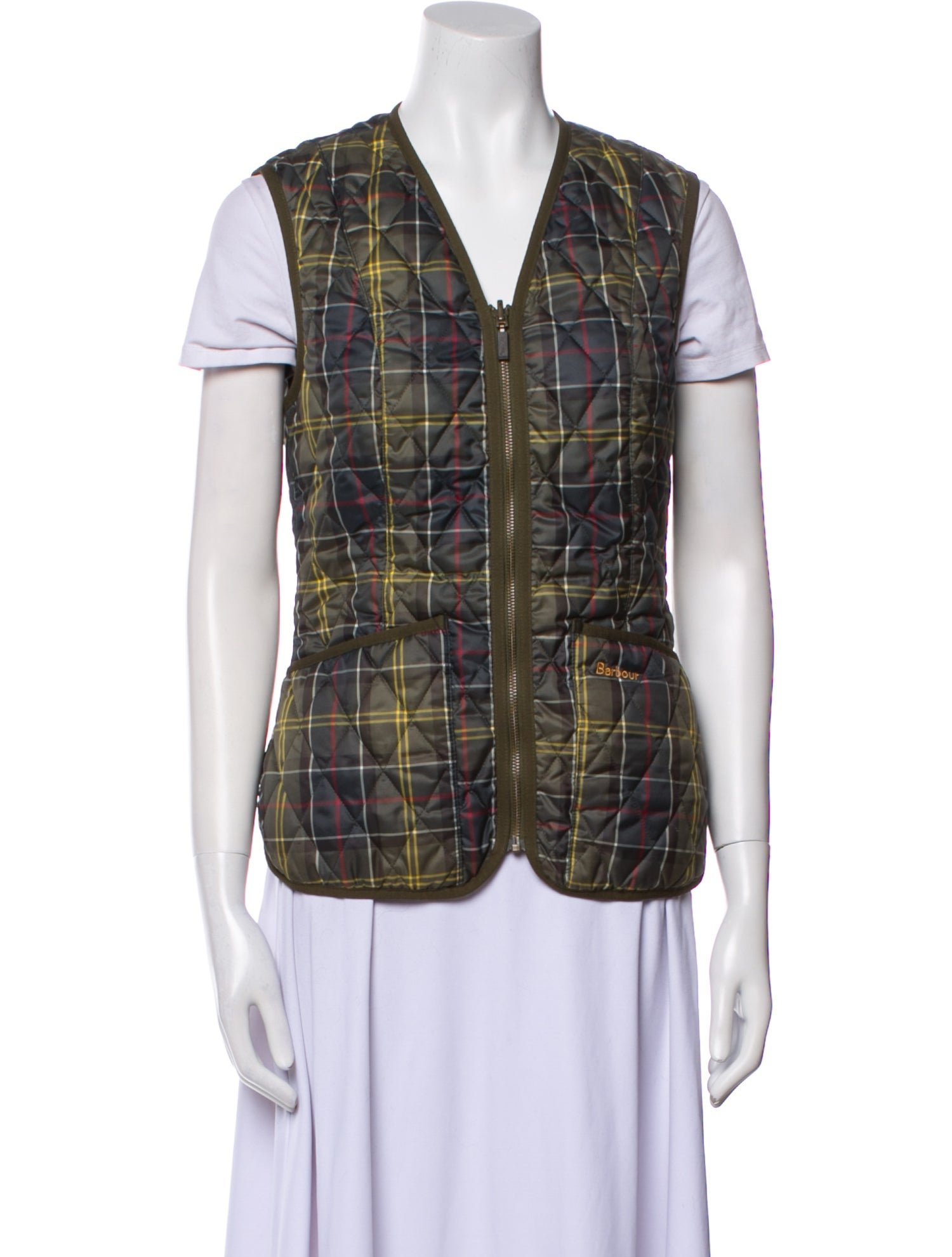 Barbour Plaid Print Vest