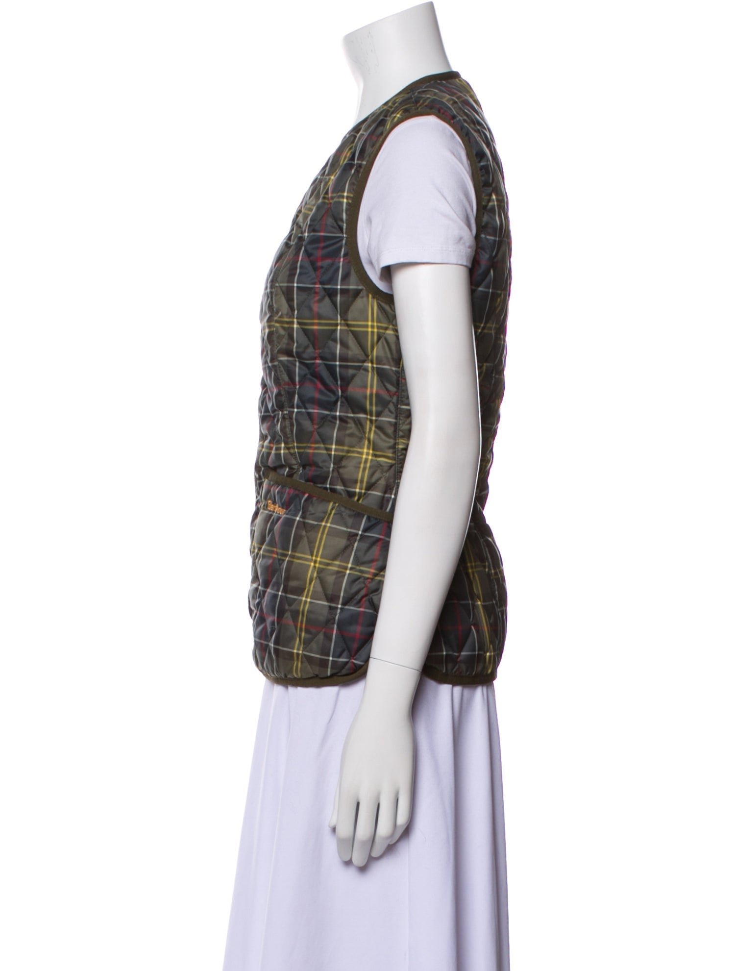 Barbour Plaid Print Vest