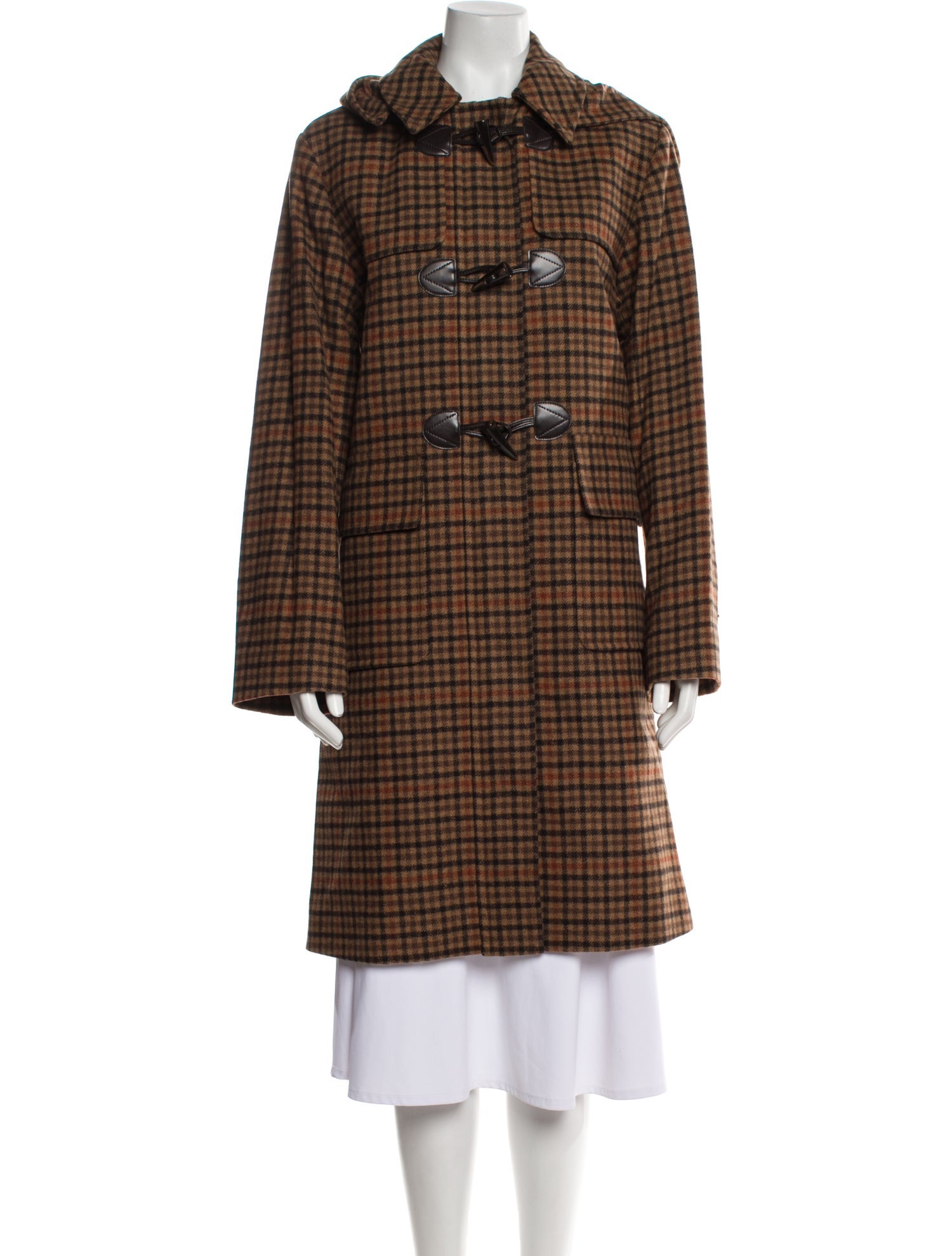 Barbour Wool Plaid Print Coat