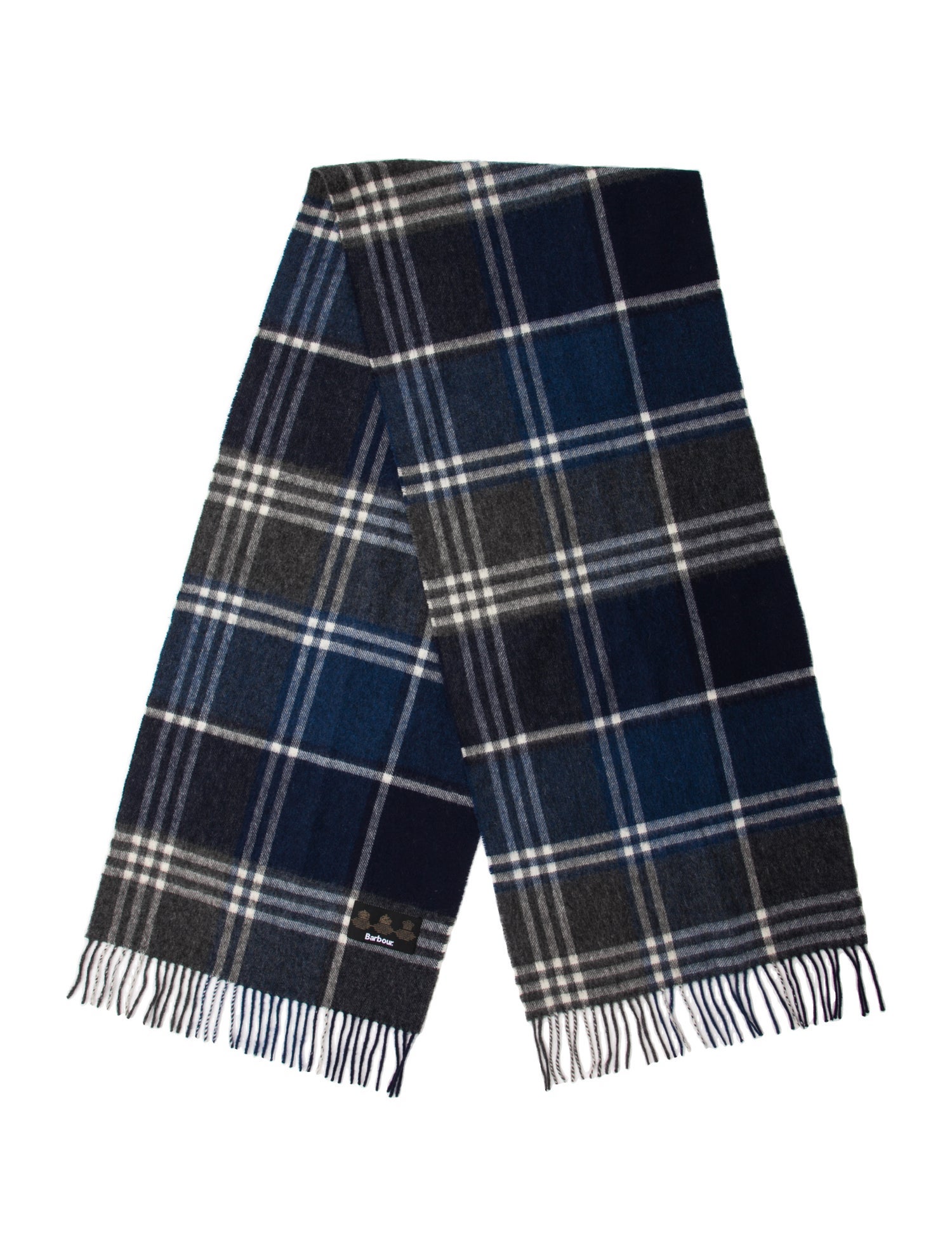 Barbour Wool Plaid Print Scarf